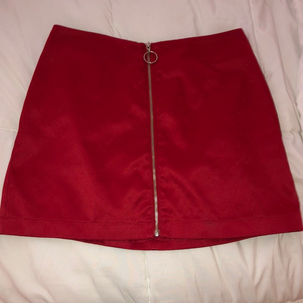 Red Forever 21 silk skirt S